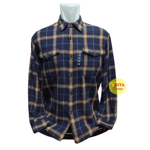 Gabrielle Kemeja Pria Lengan Panjang Kemeja Flanel Pria Motif Kotak Terbaru Murah