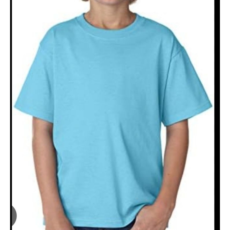 kaos combed anak 24s/kaos polos pendek combed 24s/kaos pendek polos anak combed 24s biru muda