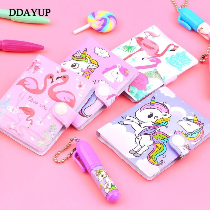 

Notebook Kecil Mini Aesthetic Karakter Lucu Set 2 in 1 Ada Pen - Flamingo Pink