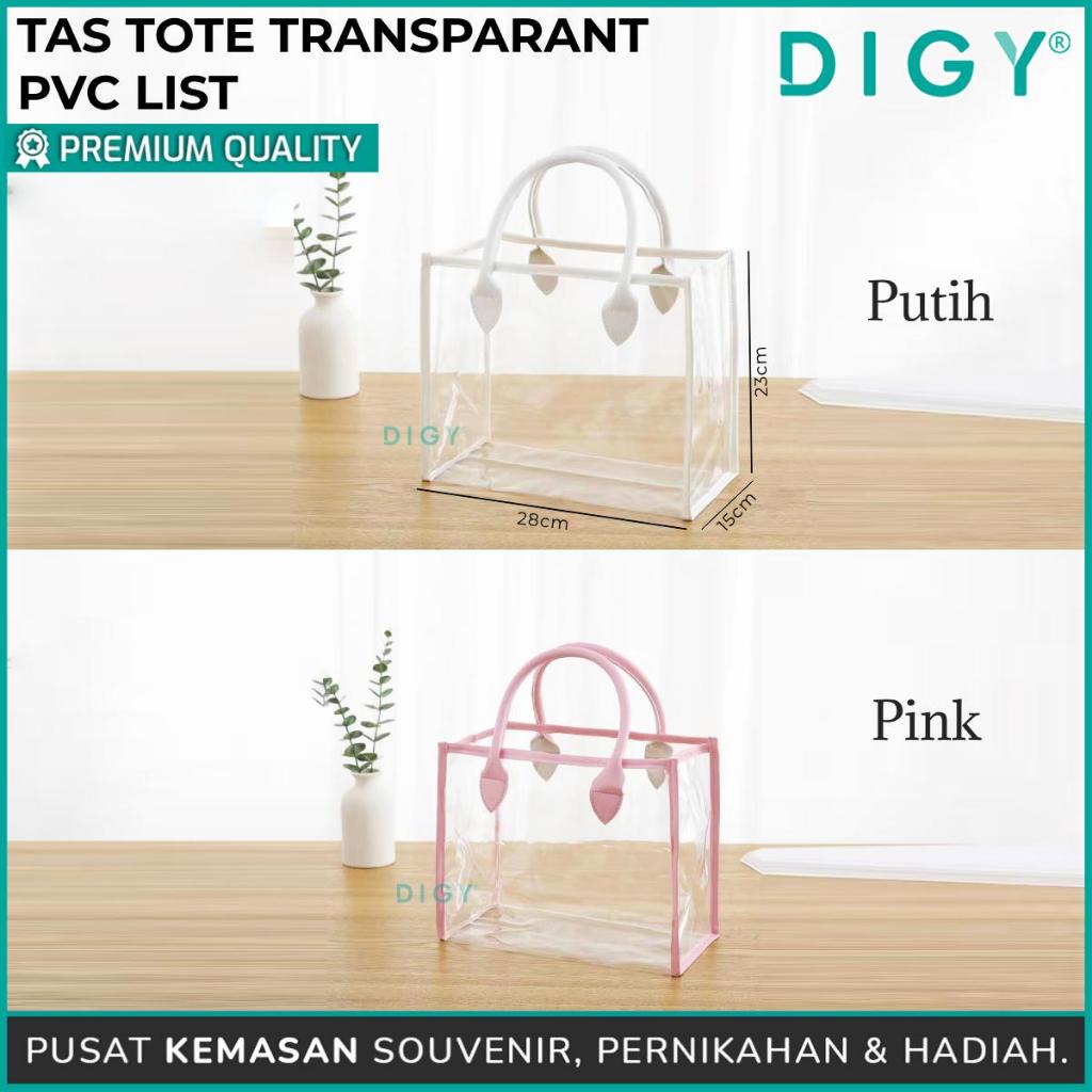 Tas Tote Transparan Pvc / Tas Mika /Tas Mika Transparan/ Kantong Souvenir/Tas Hampers / Tas Slingbag
