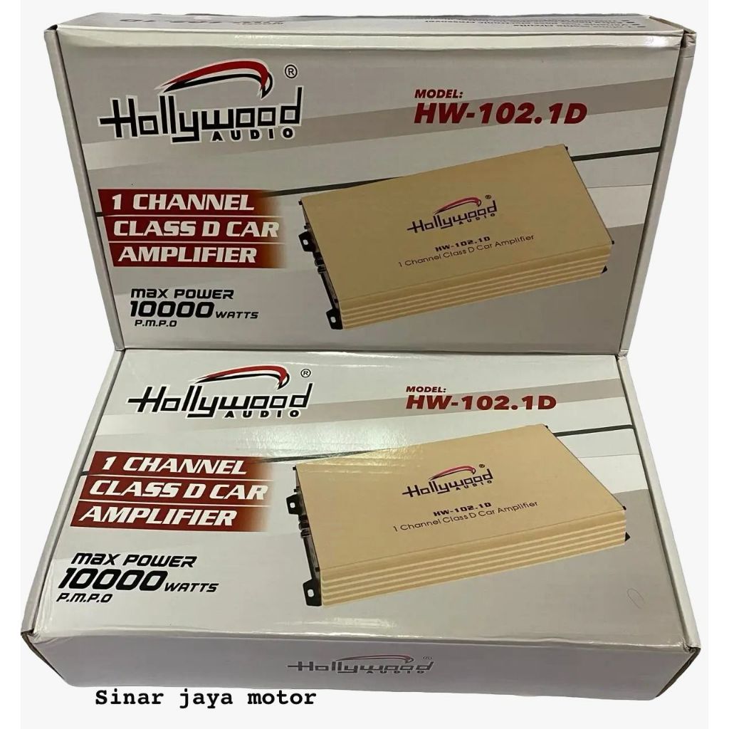 Power Monoblock Hollywood Hw-102. 1D 1 Channel - Class D Car Amplifier 1Ch