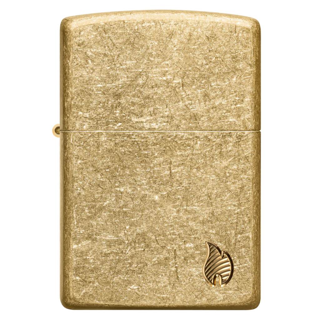Zippo 46398 Armor Tumbled Brass Flame Design
