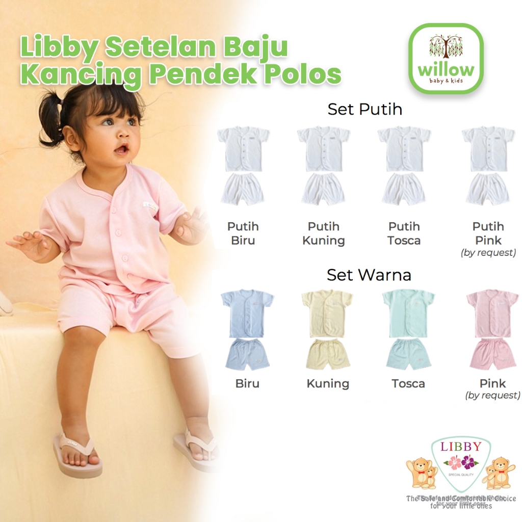 Setelan Anak - Libby Setelan Baju Kancing Pendek Polos