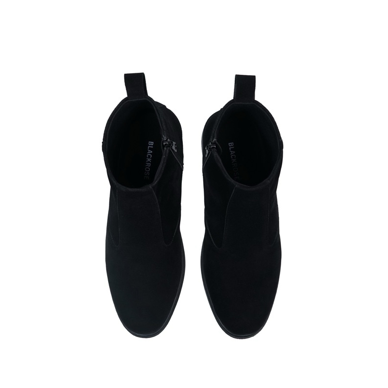 Murah Blackrose Sepatu Boots Pria Chelsea Zipper Resleting Ykk Hitam Black Suede Formal And Casual