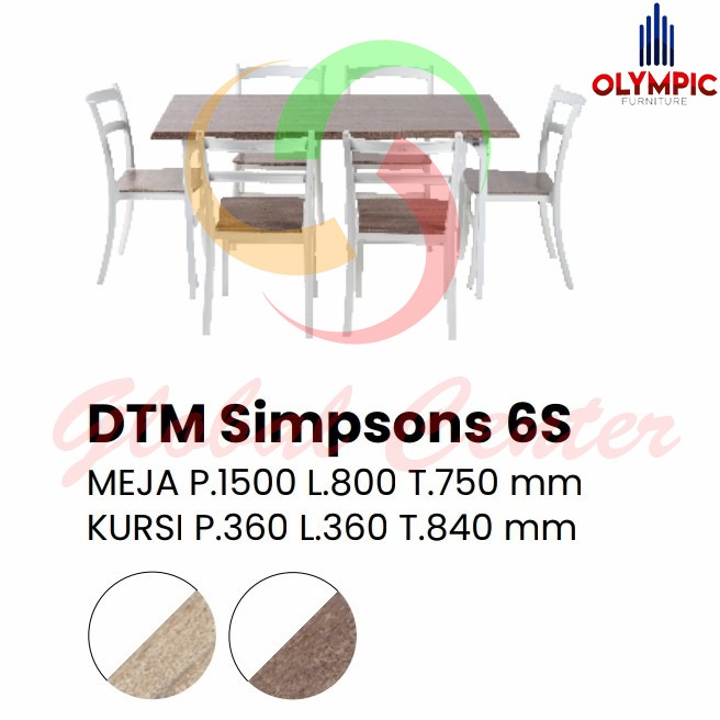 Olympic Meja Makan/Dinning Table Kayu DTM Simpson 6S