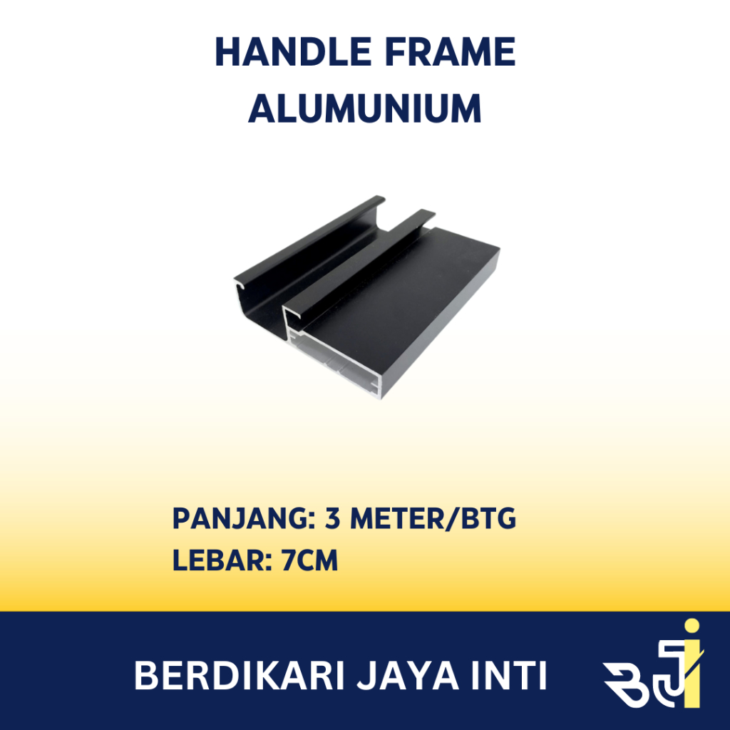 FRAME Aluminium HITAM Handle Kaca Pintu Lemari Kitchen Profil 3 meter