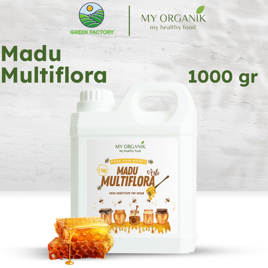 

My Organik Madu Multiflora Pure Raw 100% Super Natural Best Honey Premium Quality 1000 gr