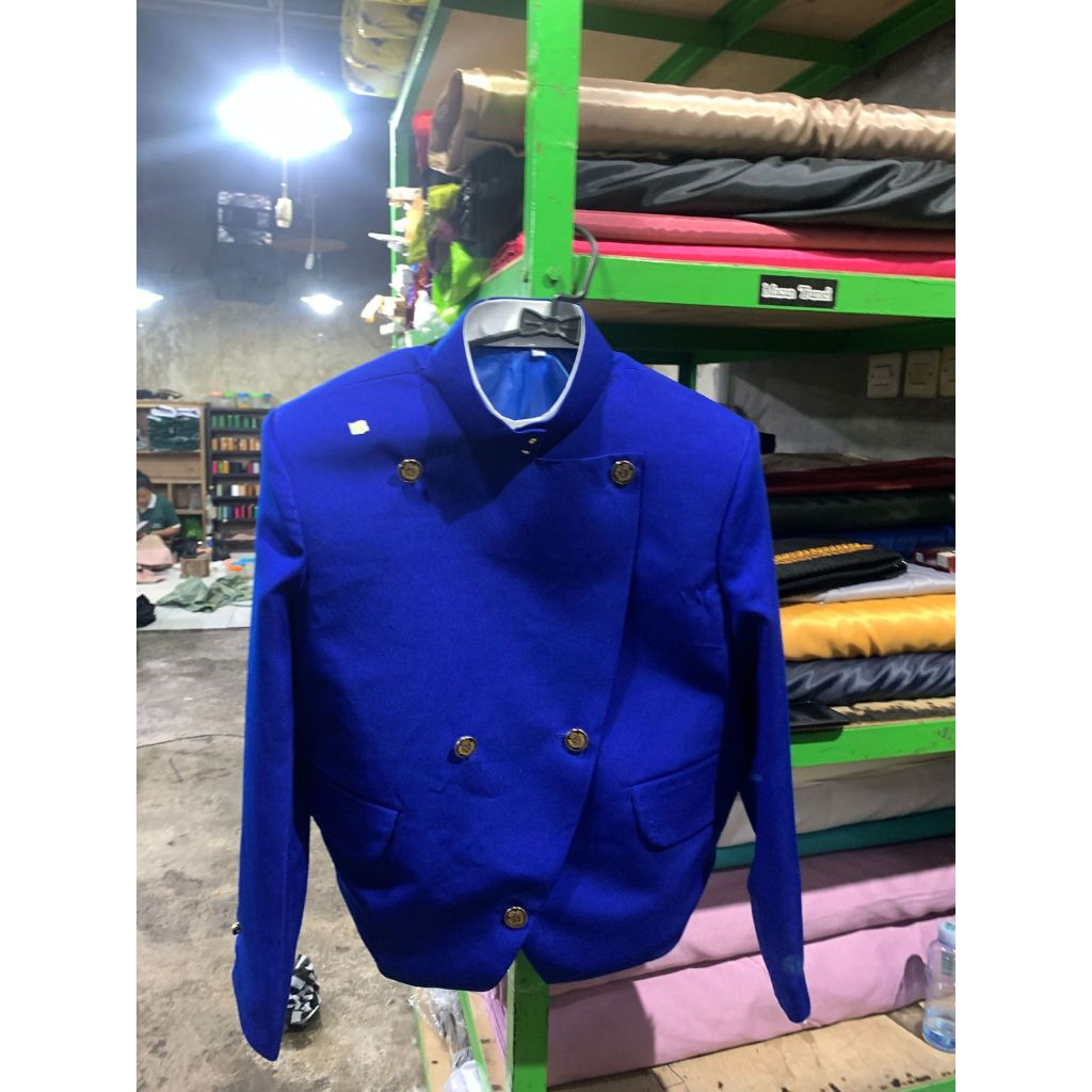 Beskap Solo Sikep Polos Biru BCA