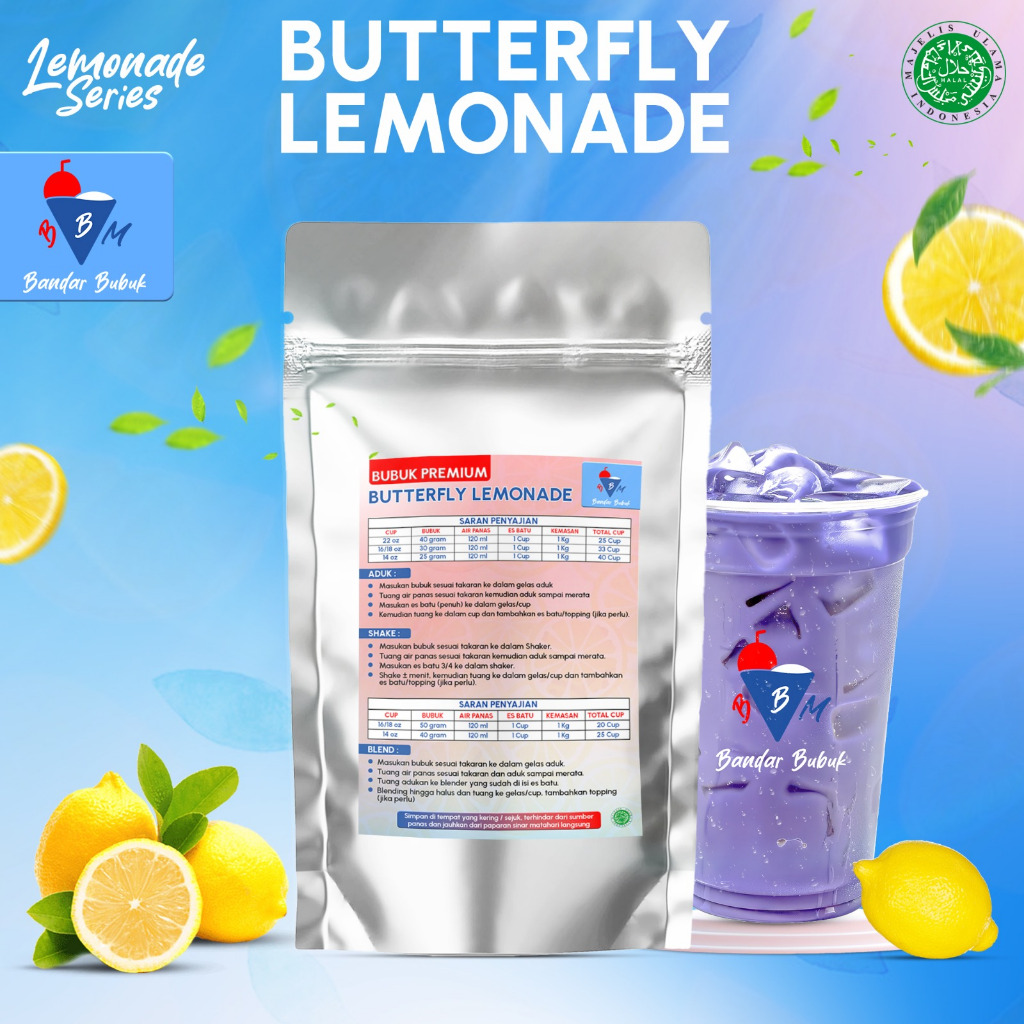 

BUBUK MINUMAN LEMONADE SERIES 1KG PREMIUM READY BANYAK VARIAN RASA