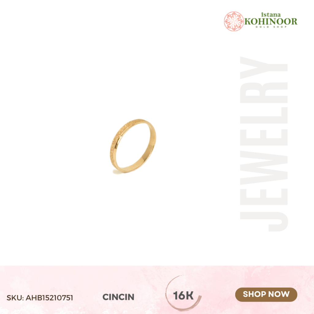 KOHINOOR CINCIN POLOS EMAS YELLOW GOLD 16K