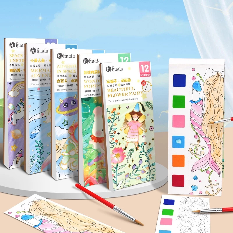 

1 SET PAKET LUKIS / PAKET MELUKIS ANAK Cat Air Buku Cat Mewarnai Watercolour Painting - Buku Gambar Anak Lukisan air