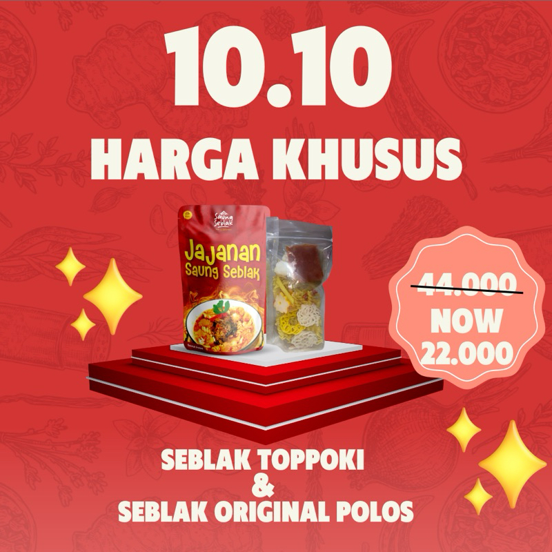 

[Promo Spesial 10.10] Seblak instan Toppoki & Seblak Instan Original Kemasan Polos