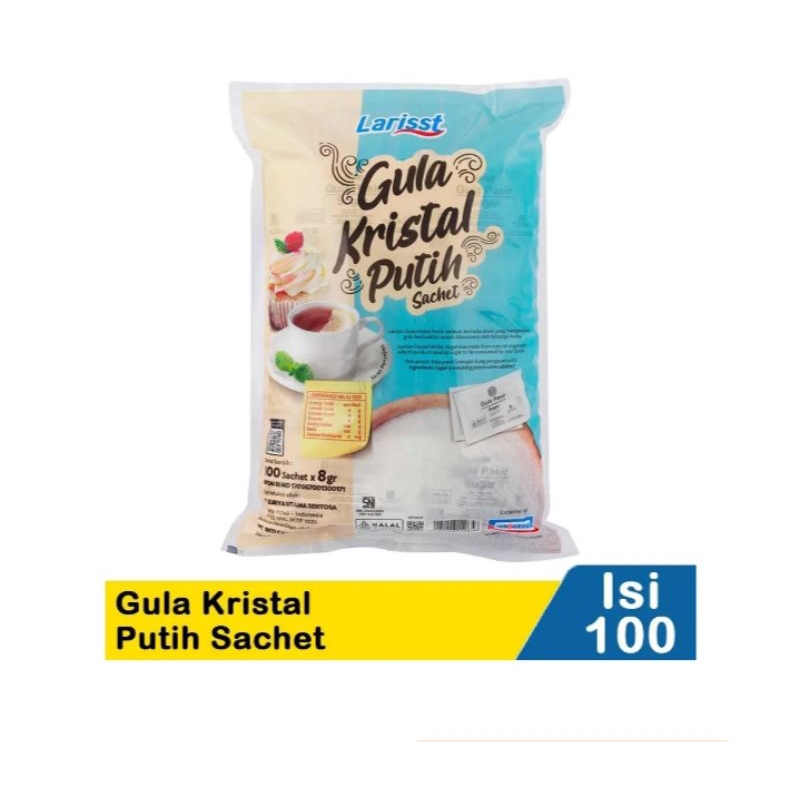 Indomaret Gula Pasir Stick / Gula merah Stick / Larisst Gula Pasir Stick 100x8gr