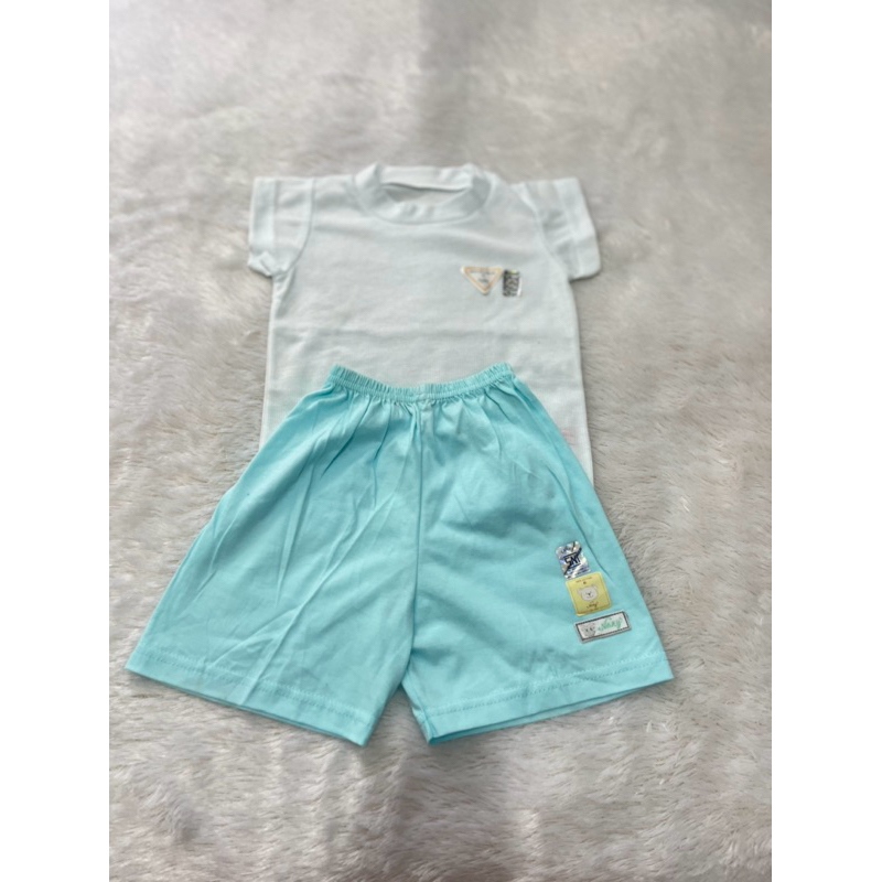 NEW set atasan pendek celana pendek baju anak bayi perempuan unisex nova nary size M