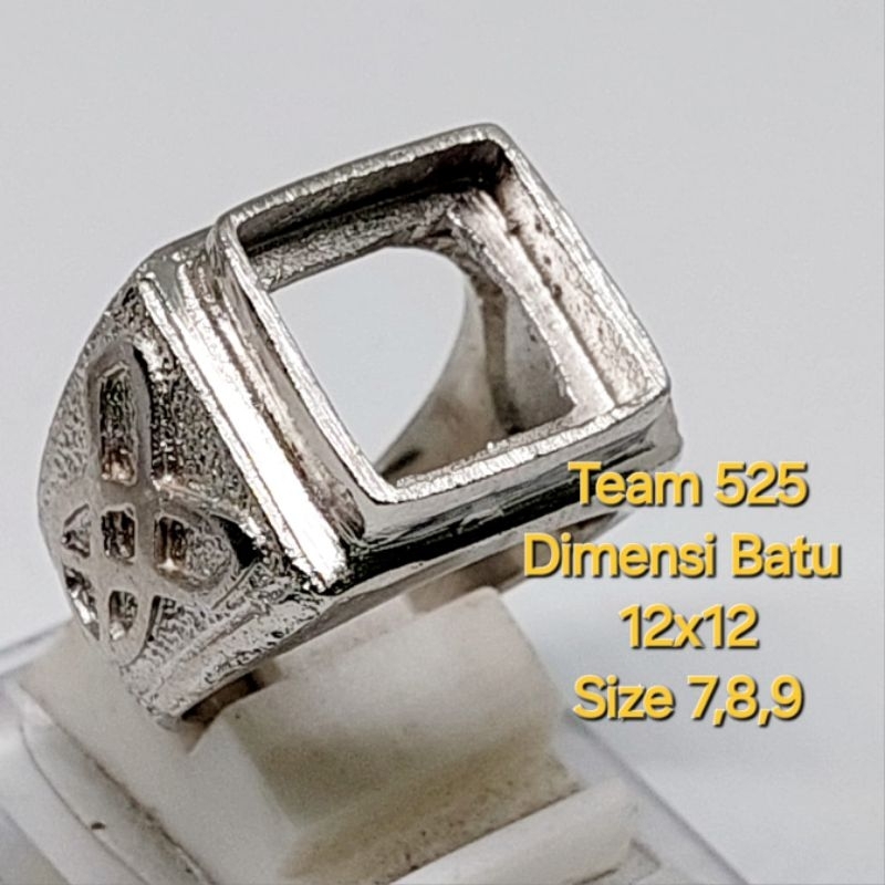 Ring emban alpaka super 12 x 12 eceran / model tanam kotak segi persegi / pengikat ring cincin batu 