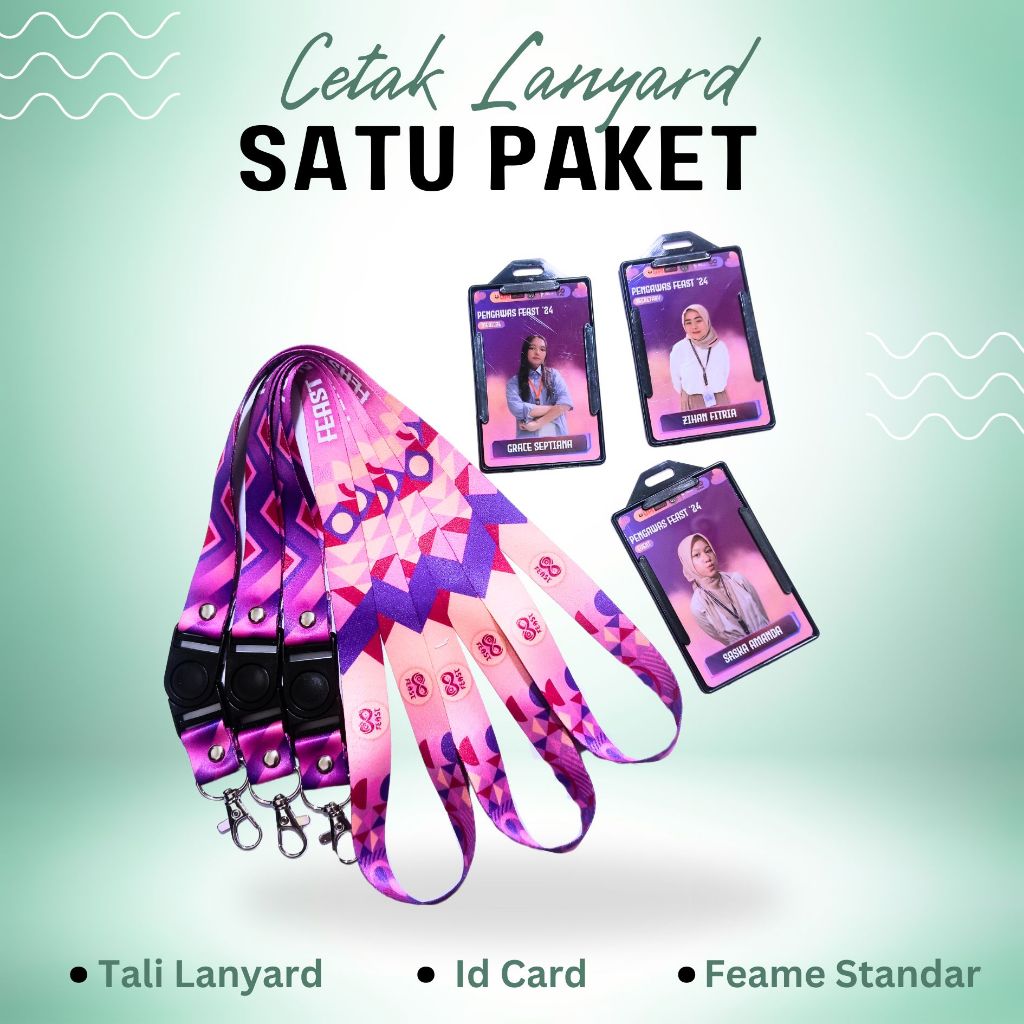 

CETAK PAKET LANYARD CUSTOM [LANYARD + ID CARD+ FRAME STANDARD]
