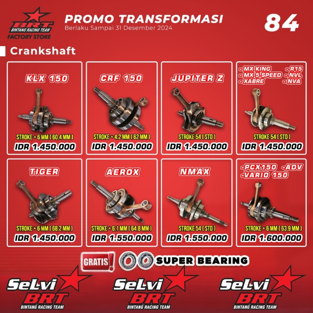 KRUK AS BRT KLX CRF NEW MEGAPRO VERZA TIGER MX KING WR MX NEW VIXION R15 XABRE