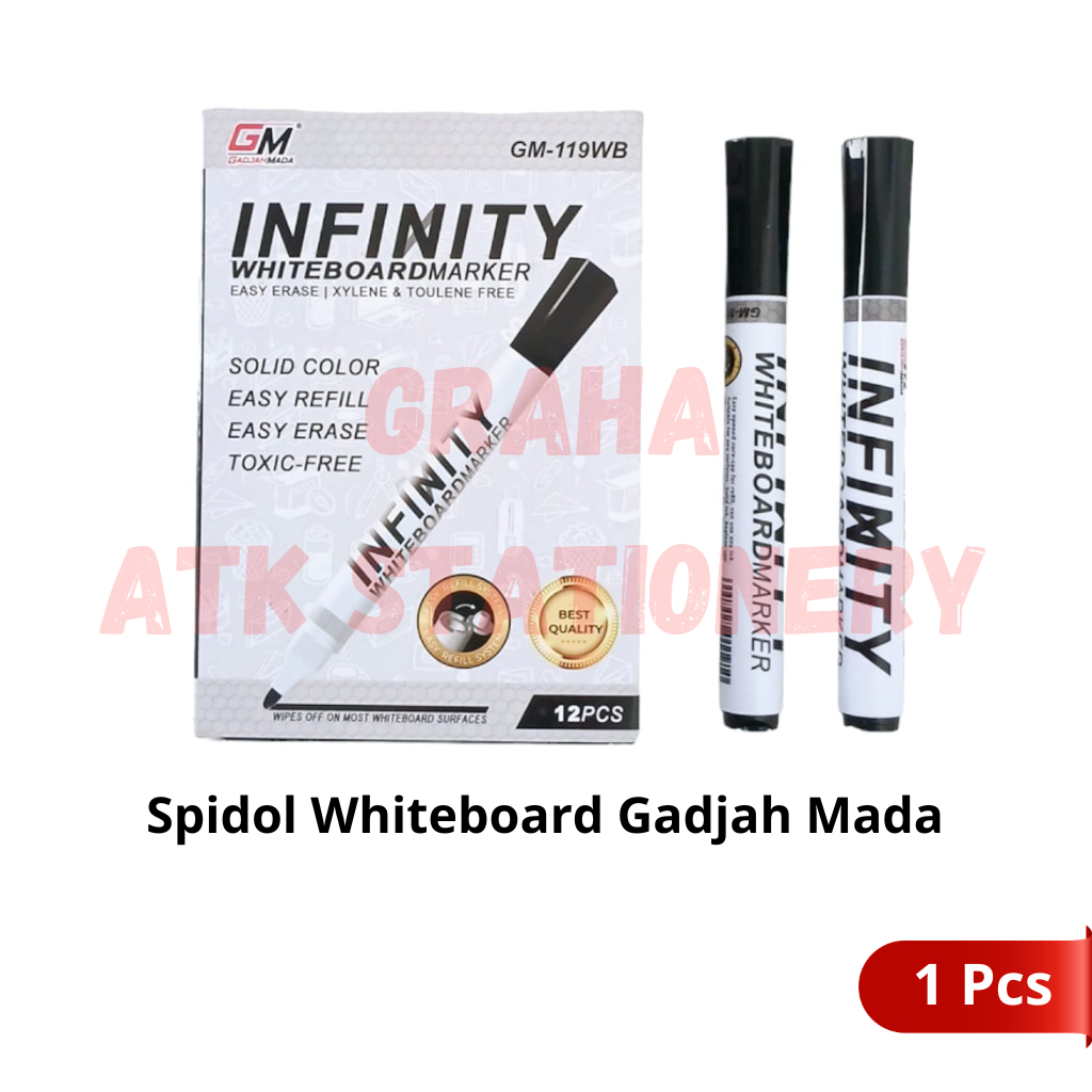 

[1 Kotak] Spidol Whiteboard Marker Murah Merek Random (Hitam, Biru, Merah)