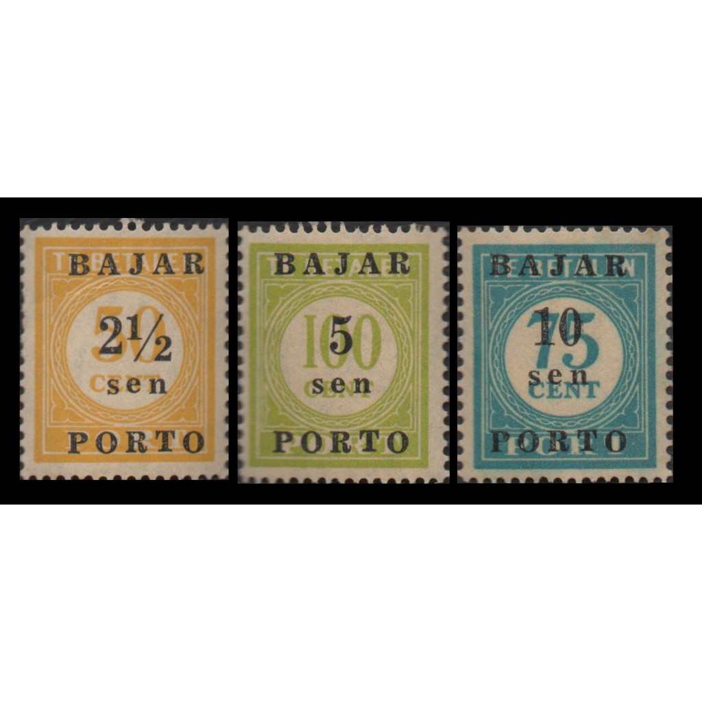 Prangko Indonesia 1950 PORTO P-1 Complete Set