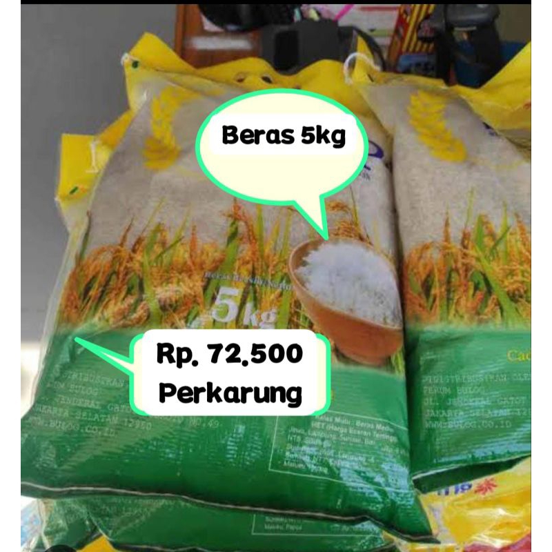 

Beras 5 kg Perkarung berat 5 kg