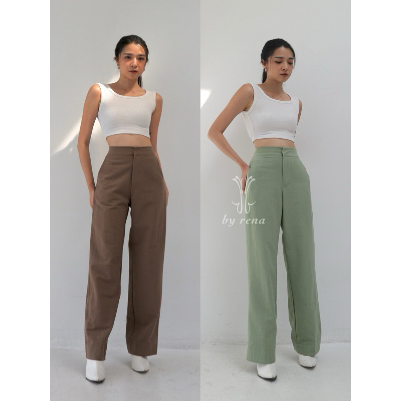 BY RENA Sierra Pants Linen Cullote | Celana Kulot Wanita Highwaist | Kulot Linen Highwaist | Cullote