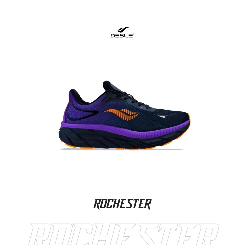 Desle ROCHESTER HITAM UNGU - Sepatu Running