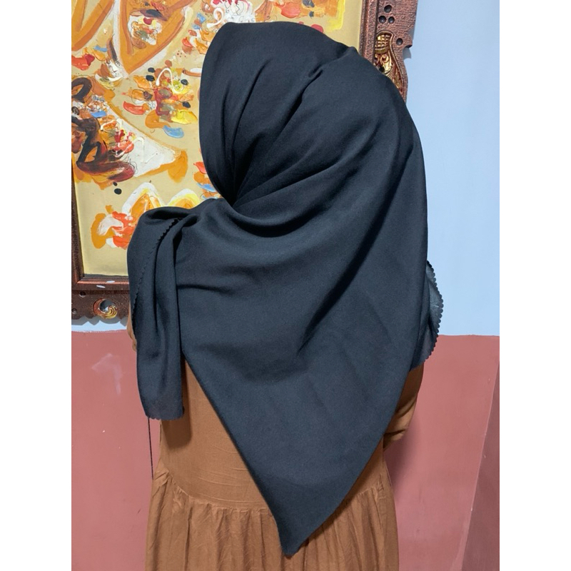 jilbab voal polos segi empat daily hijab voal premium Black lilac sage marun navy cream putih