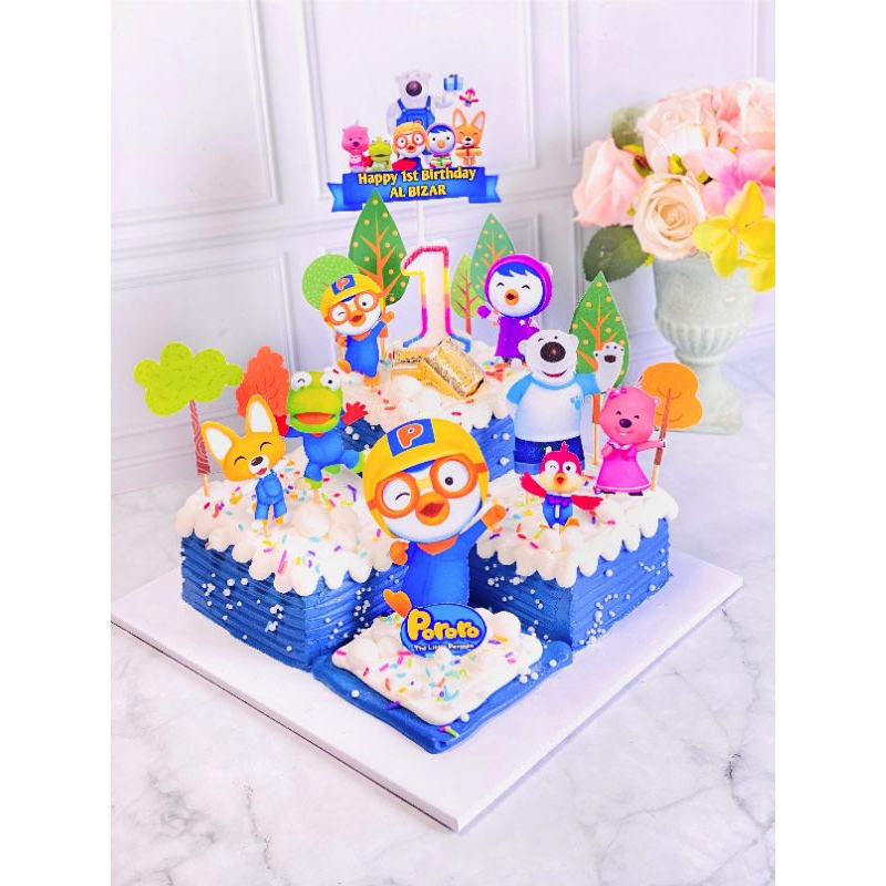 

kue ulang tahun birthday Pororo topper
