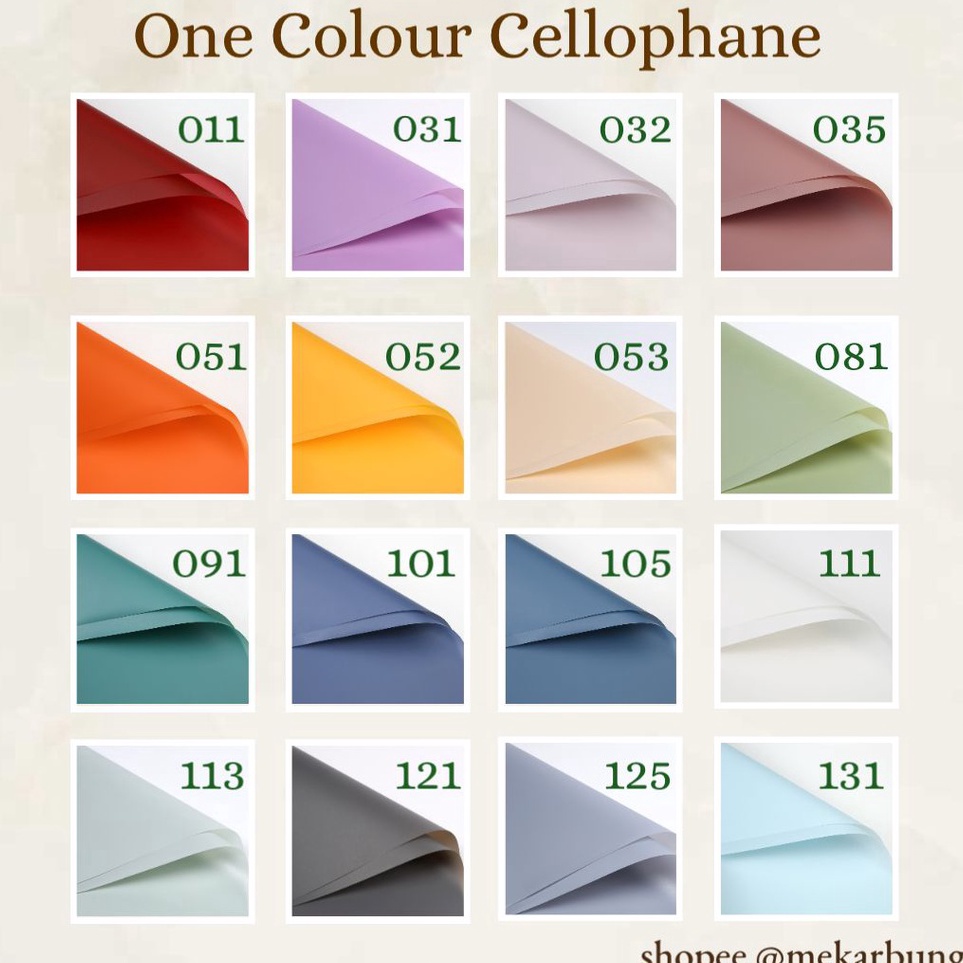 

Segera Nantikan SUPER SALE 31 Warna K 32 Lembar Kertas Bunga Cellophane 1 Warna Korean Flower Wrapping Waterproof Buket Bunga