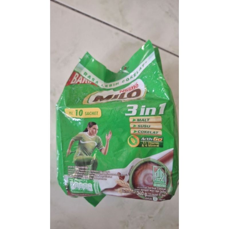 

milo kemasan jumbo 3in1 380gr (1 bungkus isi 10 sachet)