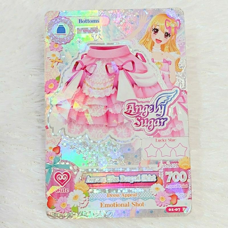 Aikatsu Card Kartu Premium Rare Aurora Kiss Draped Skirt Angely Sugar Ori dari Mesin Indonesia Ver.