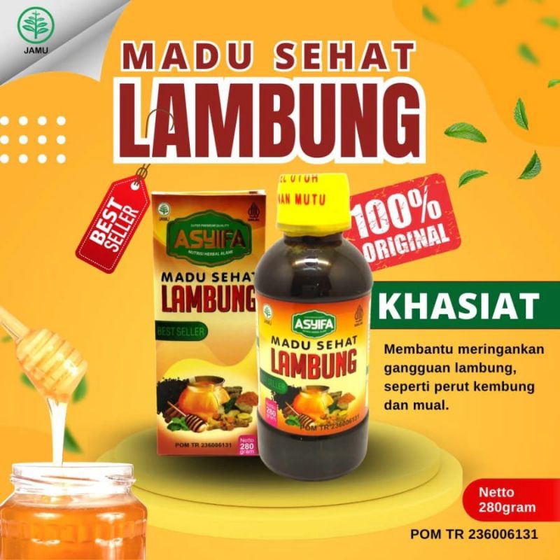 

Madu Sehat Lambung Asyifa Madu Herbal Asam Lambung Maag Gerd Spesial Atasi Maag dan Asam Lambung