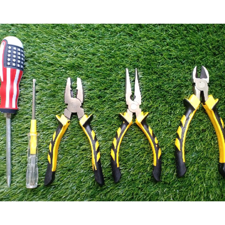 Ready Bermutu Paket 3 Tang  2 Obeng  Obeng Bolak Balik Obeng Test Pen Tespen Tang Kombinasi Tang Lan