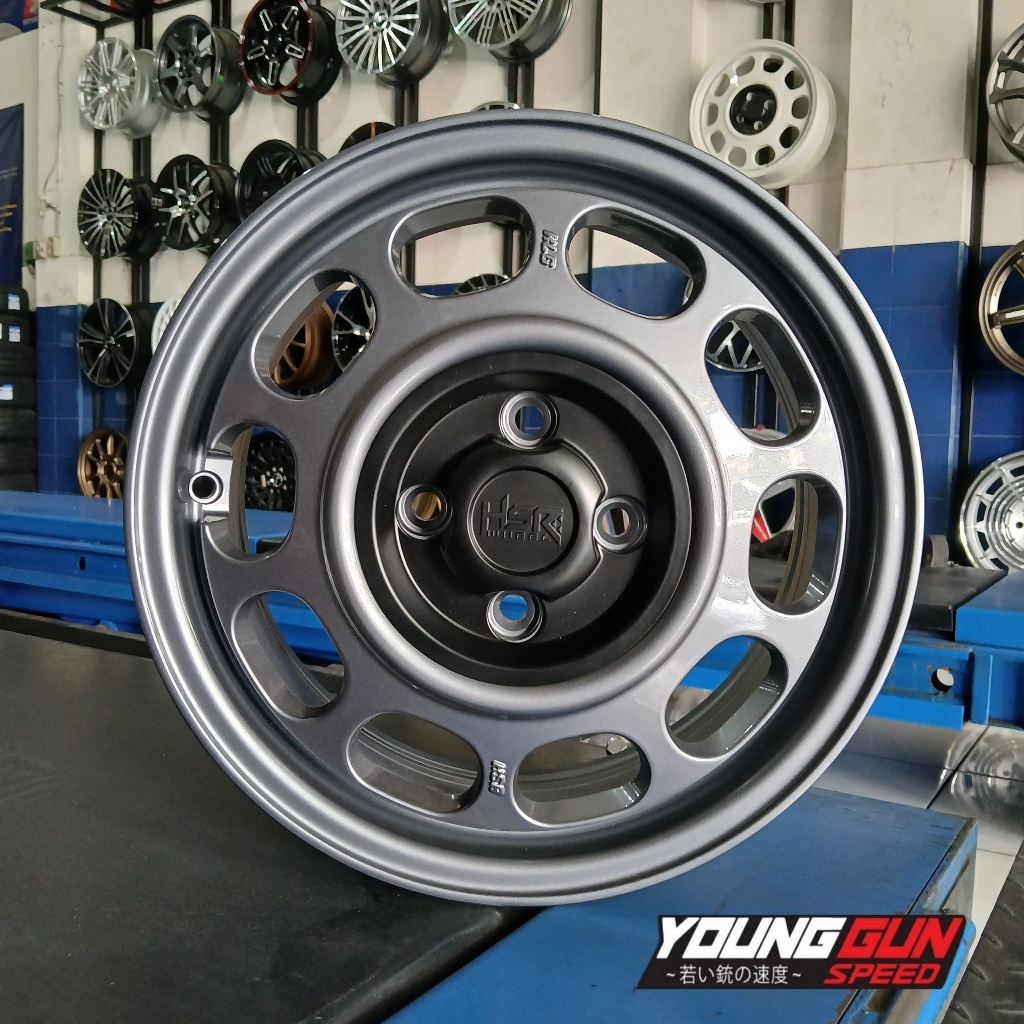 velg kaleng r14 hsr type K L G untuk brio agya karimun wuling airev ignis swift pelek racing ring 14