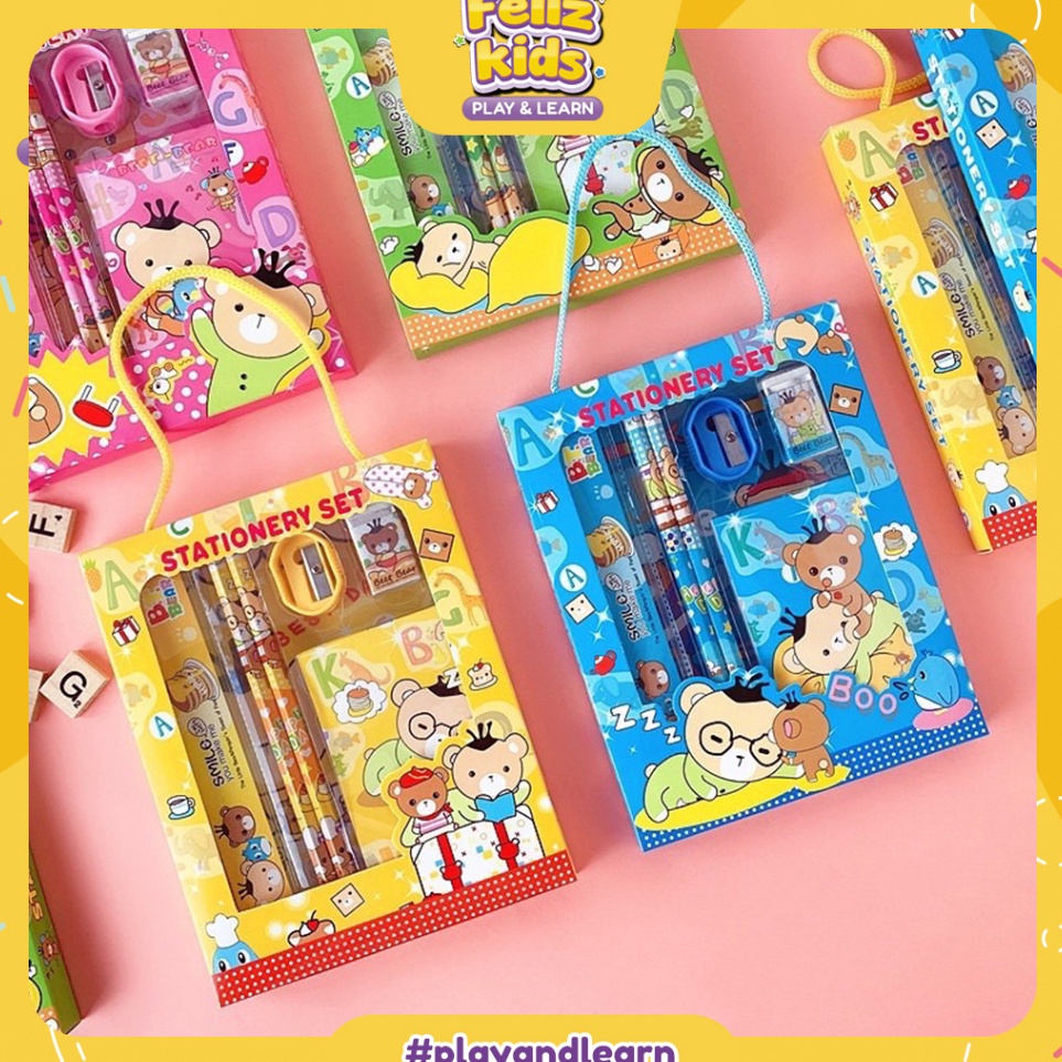 

Sekarang Murah FELIZKIDS FK62 set stationery paket alat tulis korea lucu pensil penggaris souvenir hampers anak