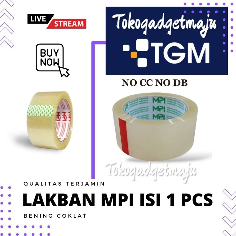 

Lakban MPI 45mm x 100 Yard Warna Bening / Coklat isi 1 pcs