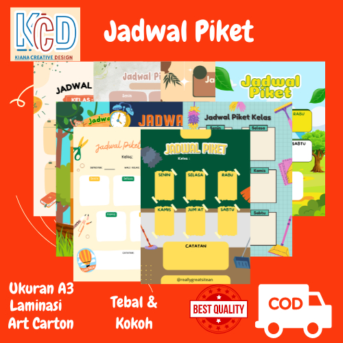 

Kiana Creative Poster Dinding Jadwal Tema Piket Sekolah Paud Tk SD SMP SMA A3 bahan Tebal Kokoh