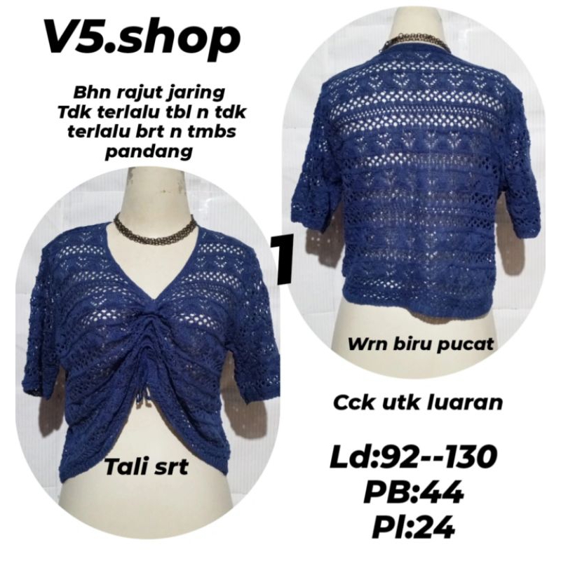 BOLERO/R/OUTER/CROP/LUARA/Outer Rajut Jaring Wanita/Crop Jaring Wanita/Atasan Crop Wanita Murah