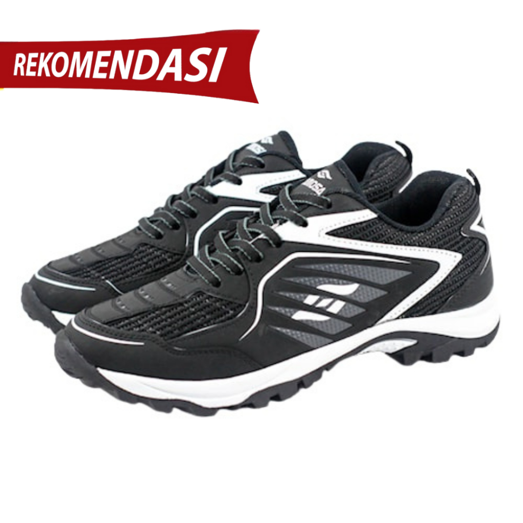 Sepatu Pria Running Cowok Original Olahraga Lari Hitam Polos Sepatu Senam Jogging Pria Mamoza 01