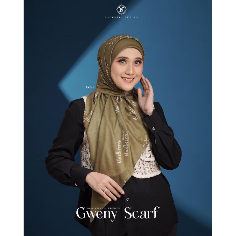GWENY SCARF BY NADHEERA/SCARF 2 MODEL/KERUDUNG NADHEERA MOTIF/KERUDUNG MUDAH DI BENTUK