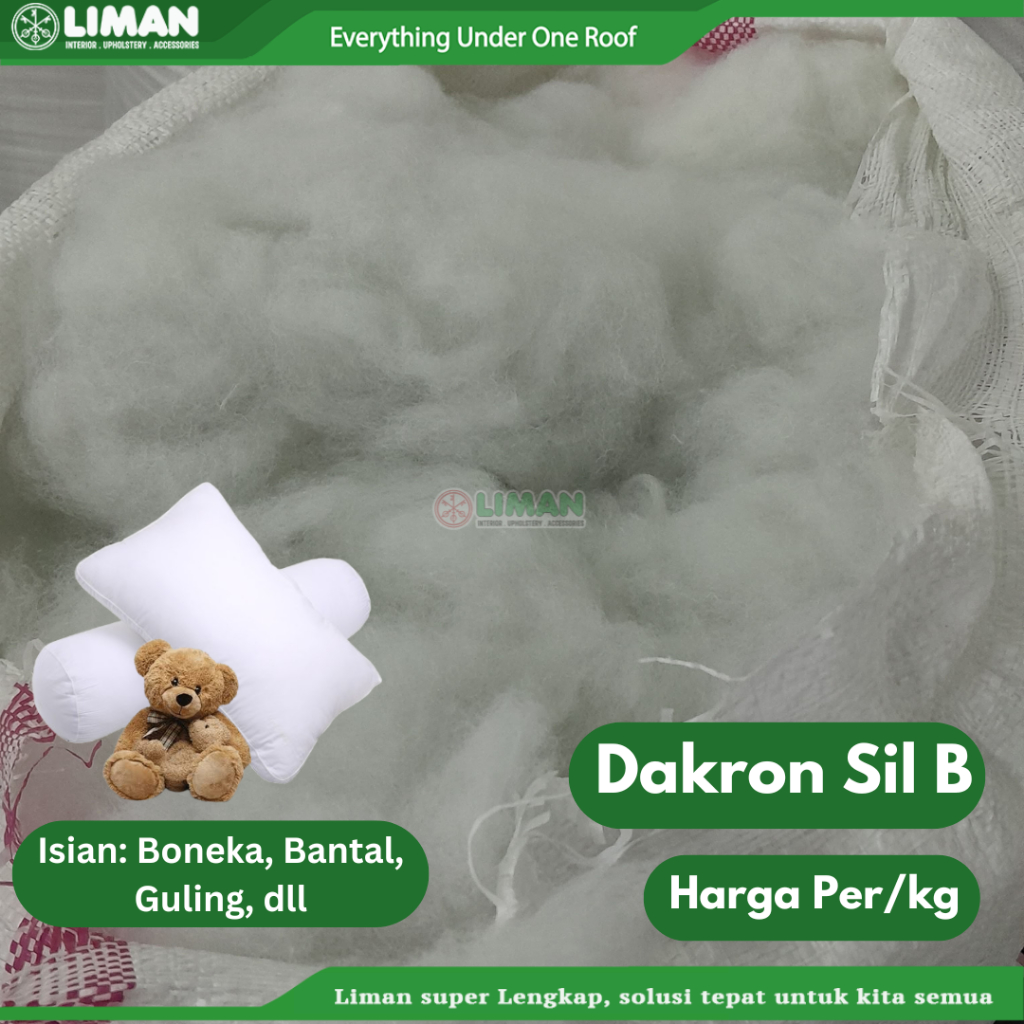 Dakron SIL B Kapas Silikon Kiloan Untuk Bantal Guling Boneka Dacron Kualitas B