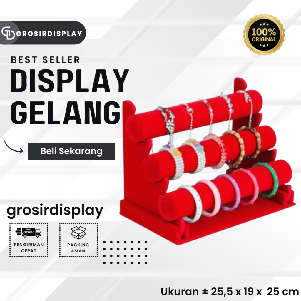Display Pajangan Susun 3 Tempat Gelang Giok dan Jam Tangan Tempat Cantolan Serbaguna Pajangan Akseso