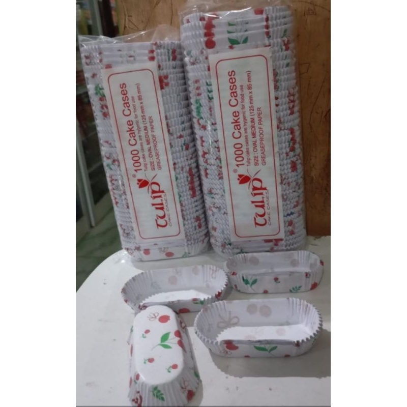 (1slop) cup kukus tulip oval medium/alas risol/paper cake case oval medium tulip/alas jajan pasar