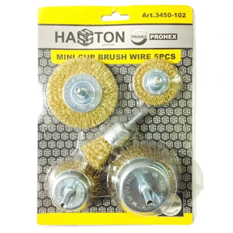 Hasston Mata Bor Sikat Kawat Mangkok Set 5pcs
