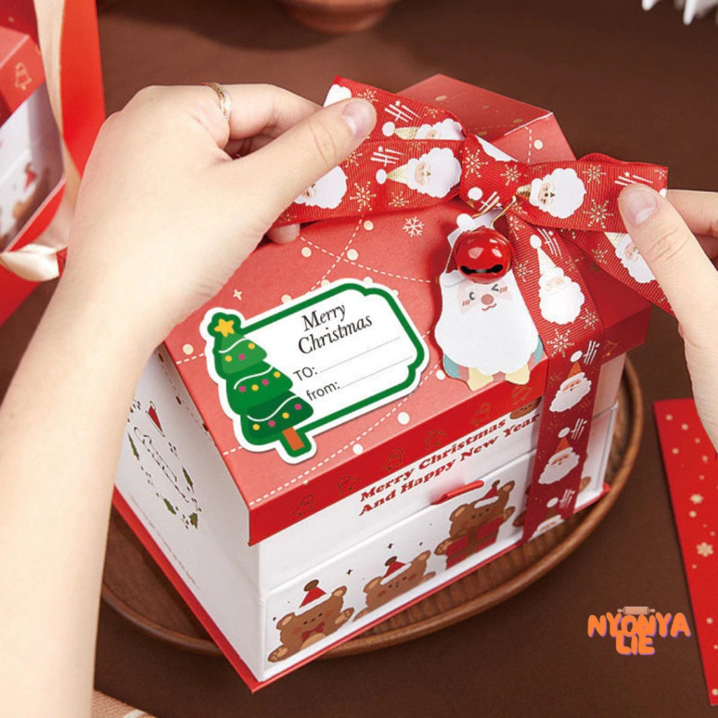 

SLC01 Sticker Label Xmas Santa Snowman Tree Stiker Kado Natal Christmas Nyonya Lie