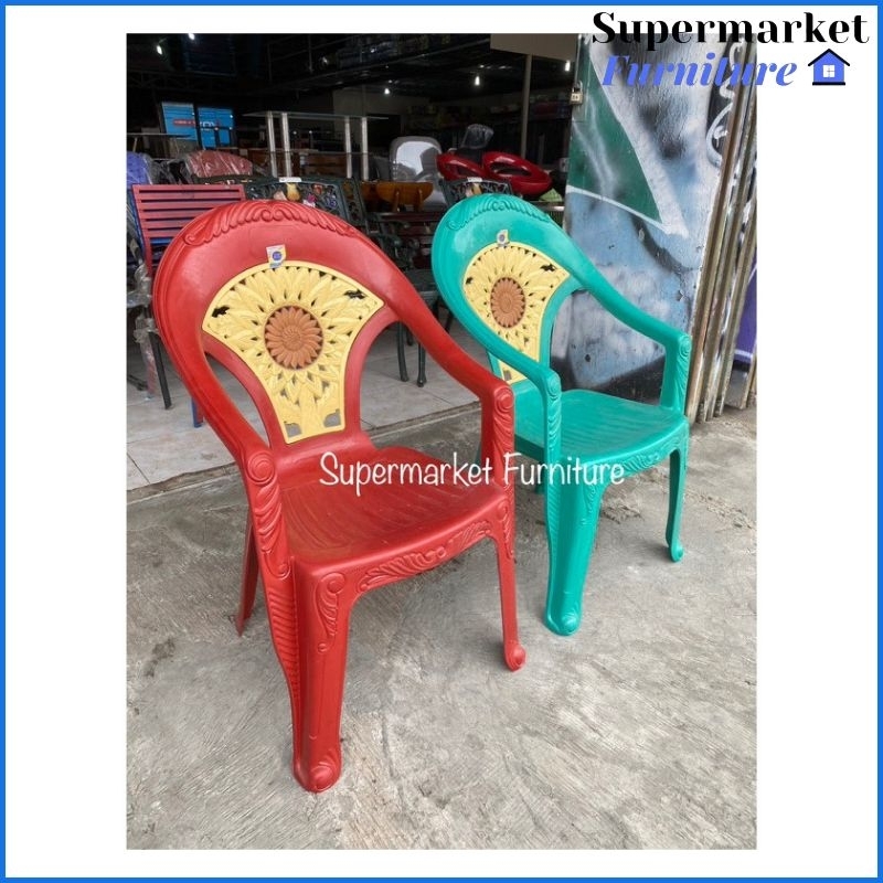 NAPOLLY BIG 636 KURSI PLASTIK SENDER TANGAN / KURSI SANTAI MOTIF BUNGA