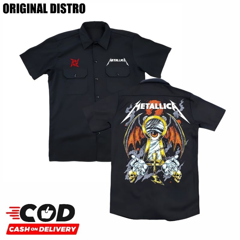 WORKSHIRT METALLICA TERBARU-KEMEJA SYNDICATE MUSIK-KEMEJA DISTRO
