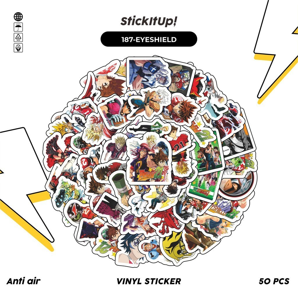 

COD✨ 50 Pcs Stiker Motif Anime Eyeshield 21 Anti Air Untuk Dekorasi Notebook Sepeda Skateboard Handphone DIY