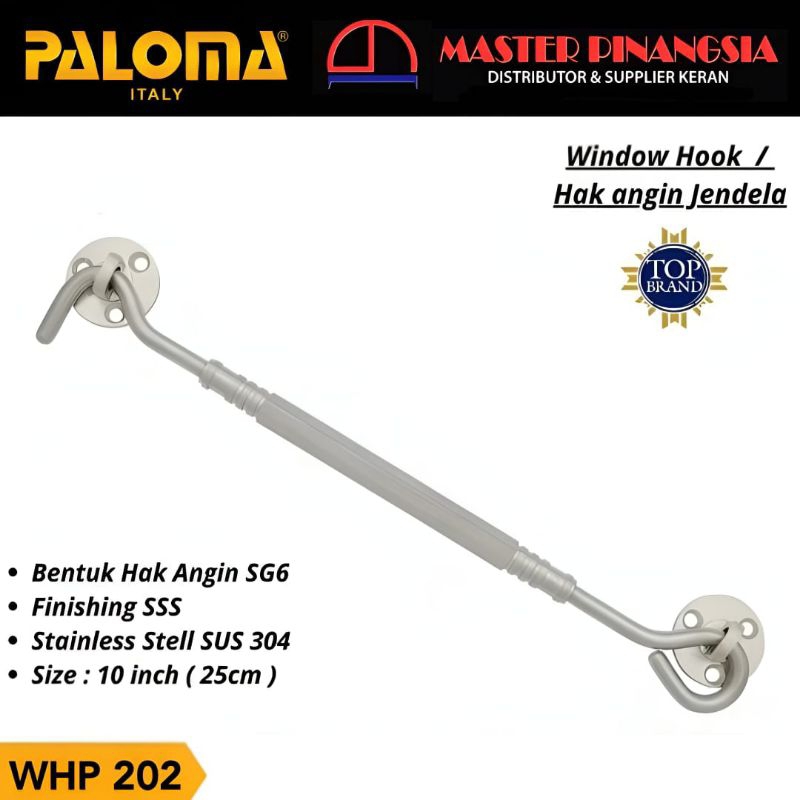 PALOMA WHP 202 HAK ANGIN 10"Inch ( 25Cm ) Penahan Pintu Stainless 304