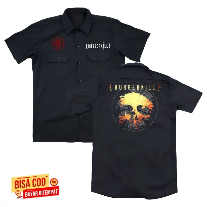 WORKSHIRT BURGERKILL NEW-KEMEJA SYNDICATE MUSIK-KEMEJA DISTRO